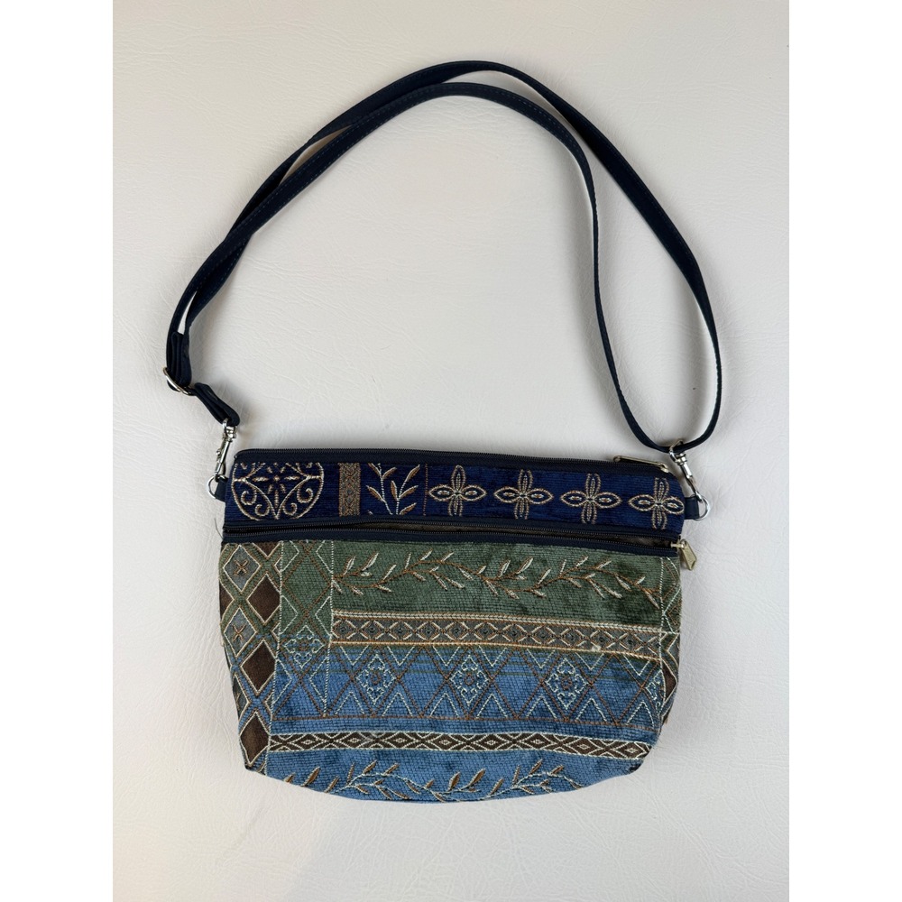 Danny K Small Crossbody Bag Boho Tapestry Woven Embroidered USA Made